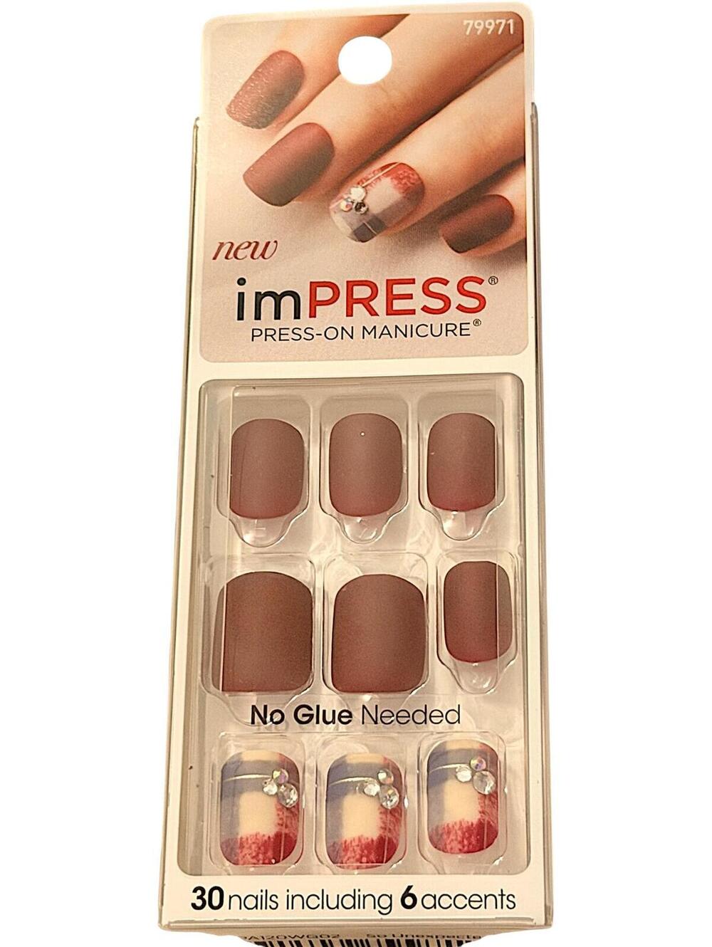 imPRESS Press-On Manicure Nails 30 Nails Including 6 Accents